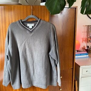 90s GENERRA Gray V-Neck Men's Sweater